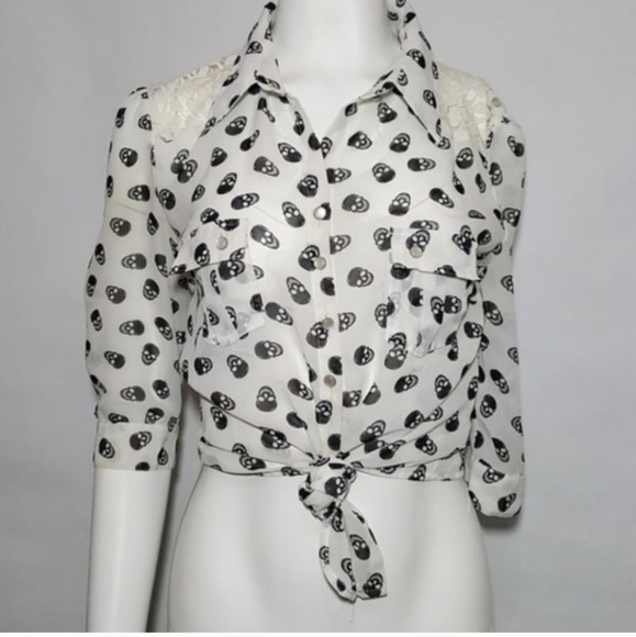 Vintage Bongo skull crop top Size M - Picture 1 of 12
